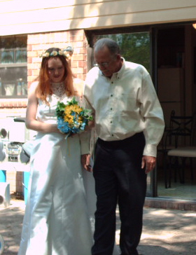 Charlie walking Whitney to Michael