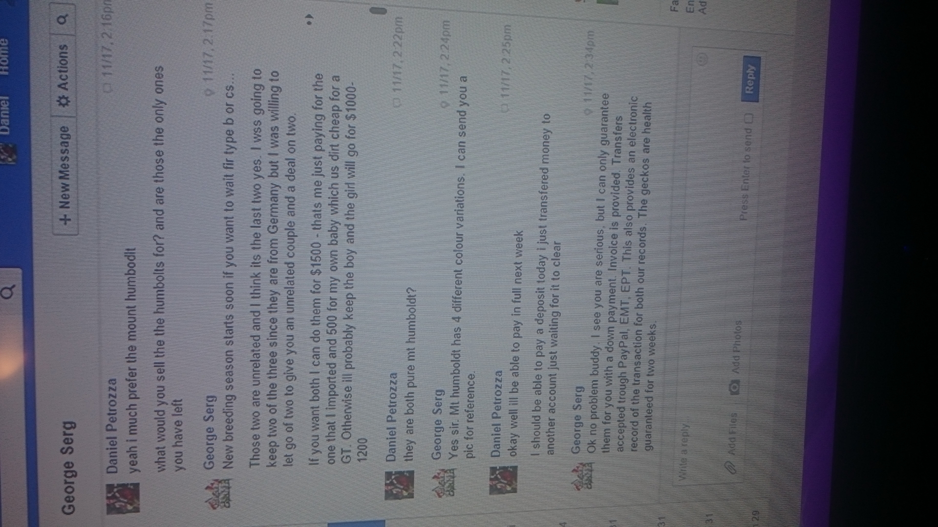 My conversation with george