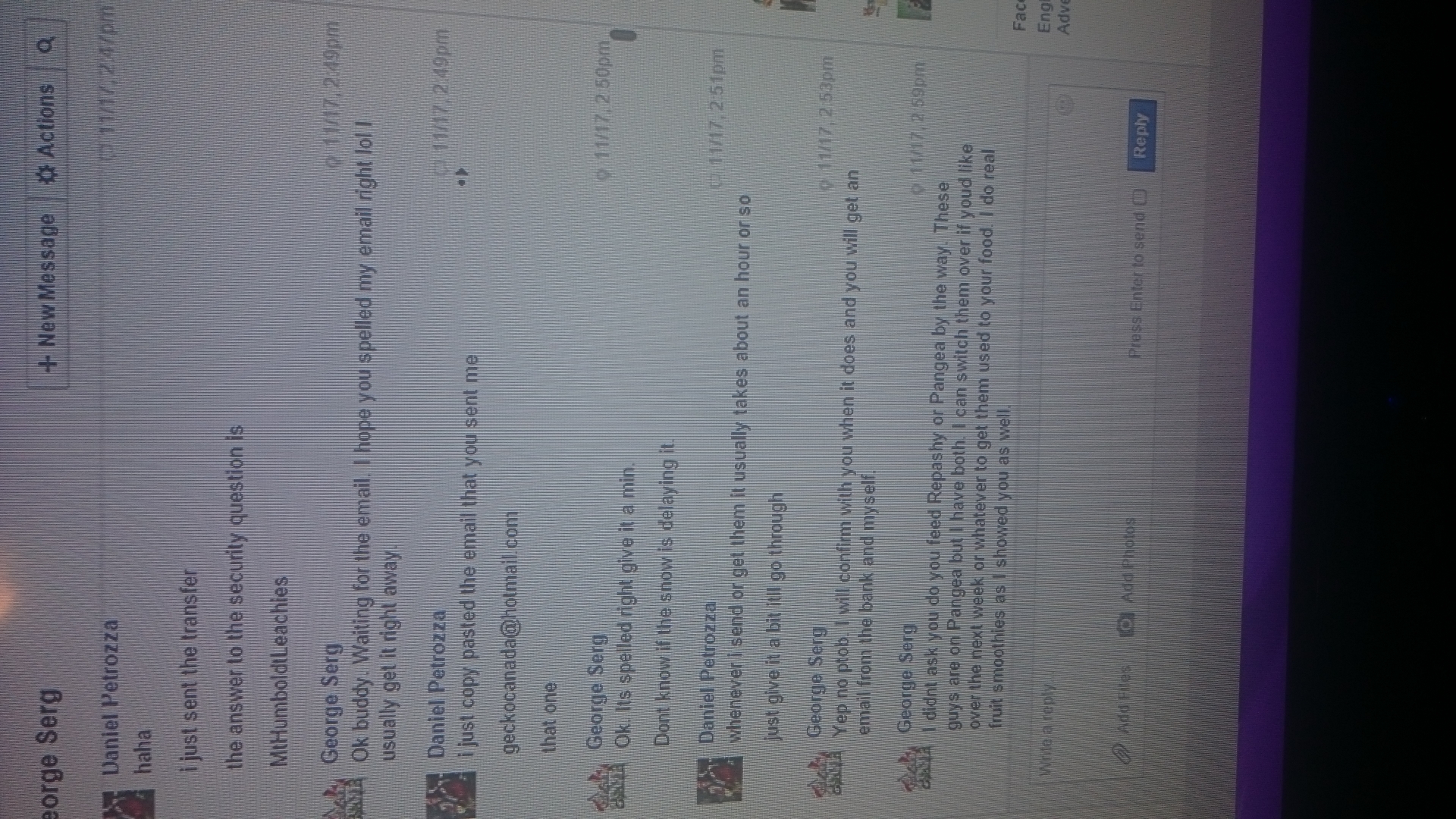 My conversation with george
